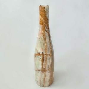 Pakistan Onyx Stone Marble Bottle Bud Vase 15"
